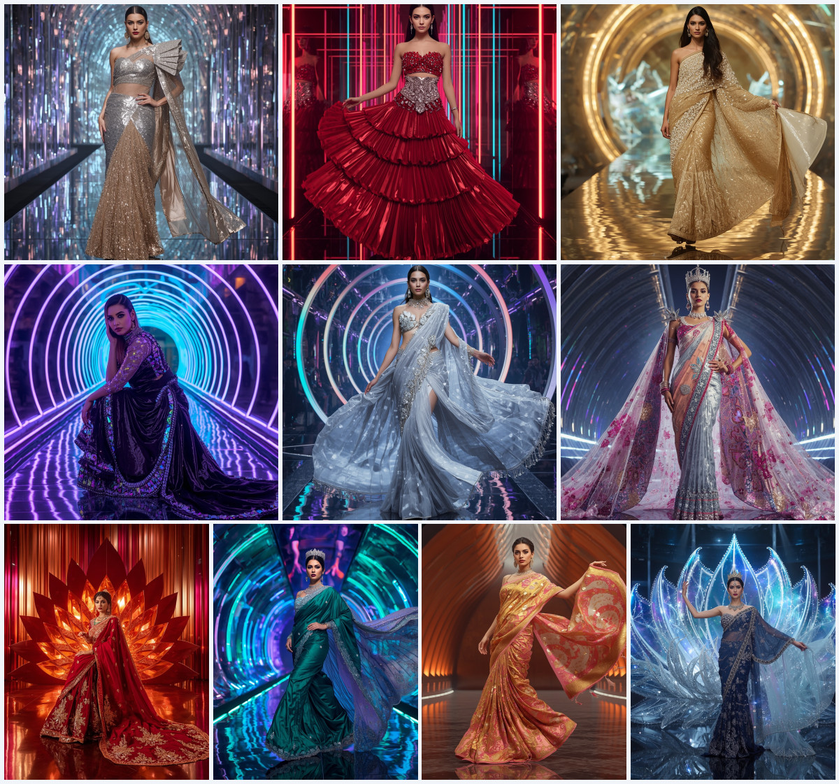 10+ 3D Origami Fold Crepe Fancy Saree AI Prompts for Bold Evening Glamour via Gemini and ChatGPT - Main Thumbnail