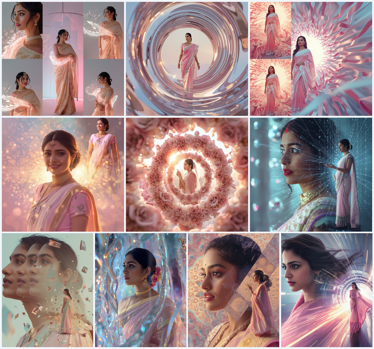10+ Aesthetic Saree AI Prompts for Pinterest Boards with Zero Text - Main Thumbnail