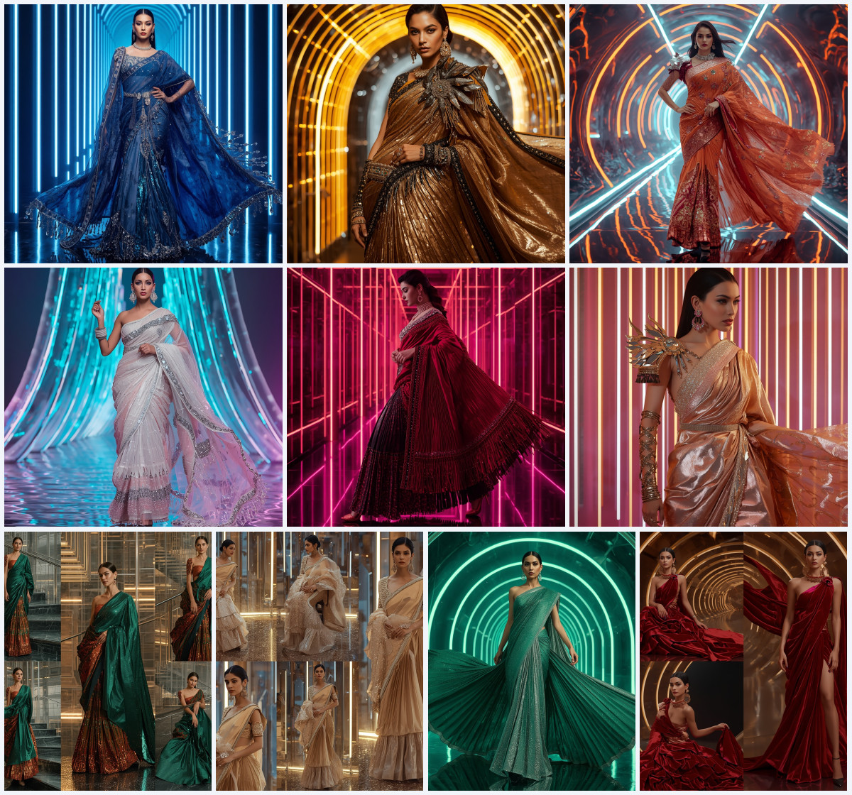 10+ Chiffon Cape Drape Fancy Saree AI Prompts for Cinematic Fashion Feeds using ChatGPT, Grok, and Gemini