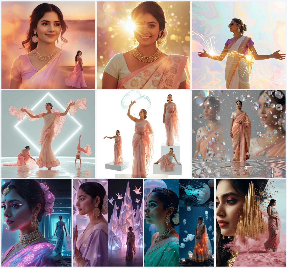 10+ Glam Saree AI Prompts to Create Bold Fashion Looks with Influencer Style - Main Thumbnail