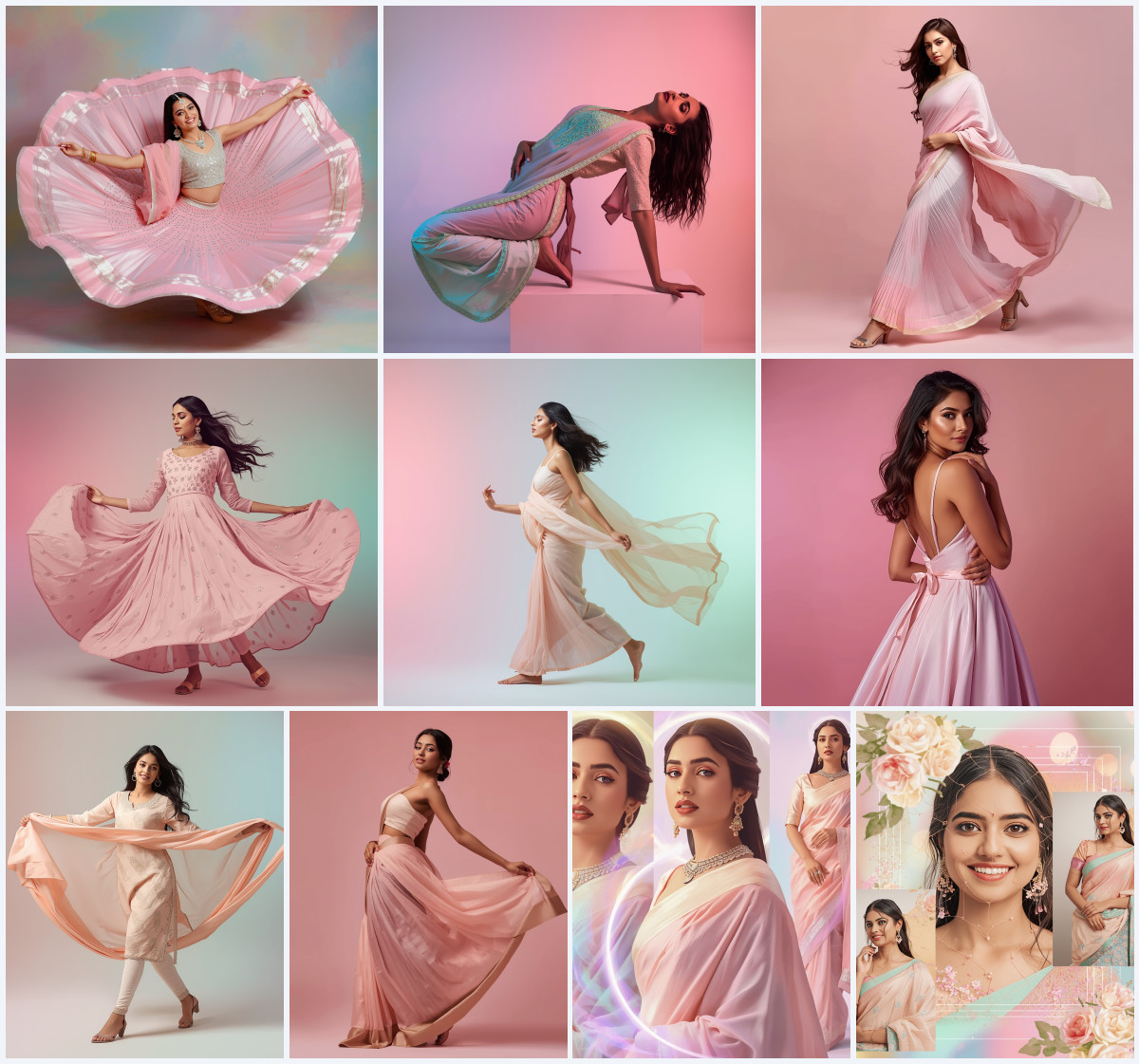 10+ Lilac Silk Saree AI Prompts to Create Pastel Dream Editorials with Pure White Backgrounds - Main Thumbnail