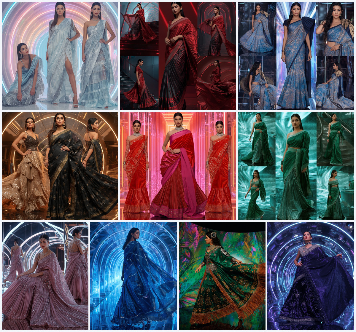 10+ Mirror-Encrusted Georgette Fancy Saree AI Prompts to Create Viral Prompt Visuals with Grok, ChatGPT, and Gemini