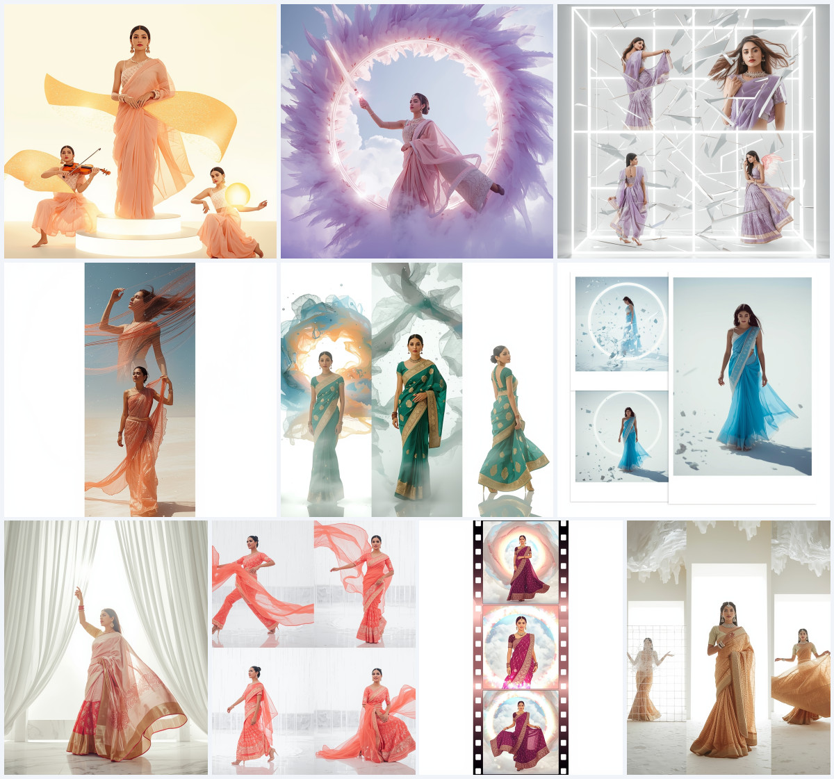 10+ Neon Tulle Cascade Fancy Saree AI Prompts for High-Gloss Glamour via Gemini, Grok, and ChatGPT