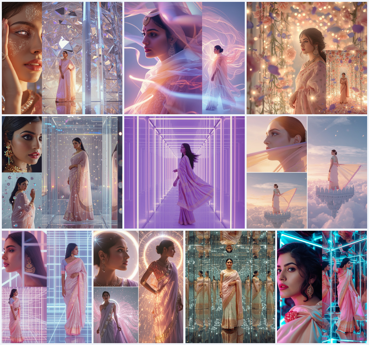 10+ Saree AI Prompts to Create Ultra Realistic Ethnic Photos with Cinematic Lighting and Detail