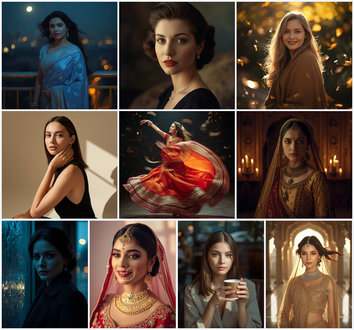 Top 10 AI Art Prompts for Elegant Female Portraits Cinematic Lighting
