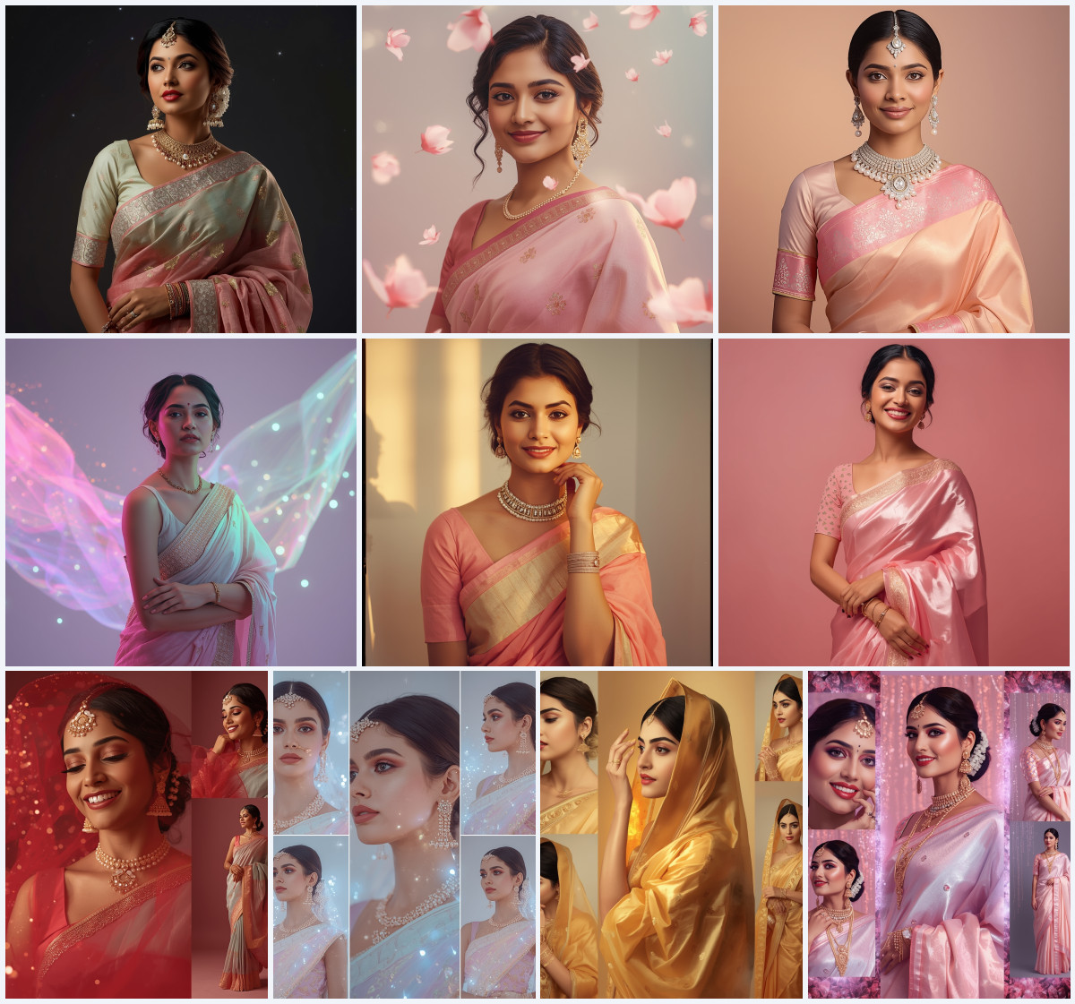 Discover 10+ Neon Acrylic Detailing Modern Saree Prompts Every Creator Needs - Main Thumbnail
