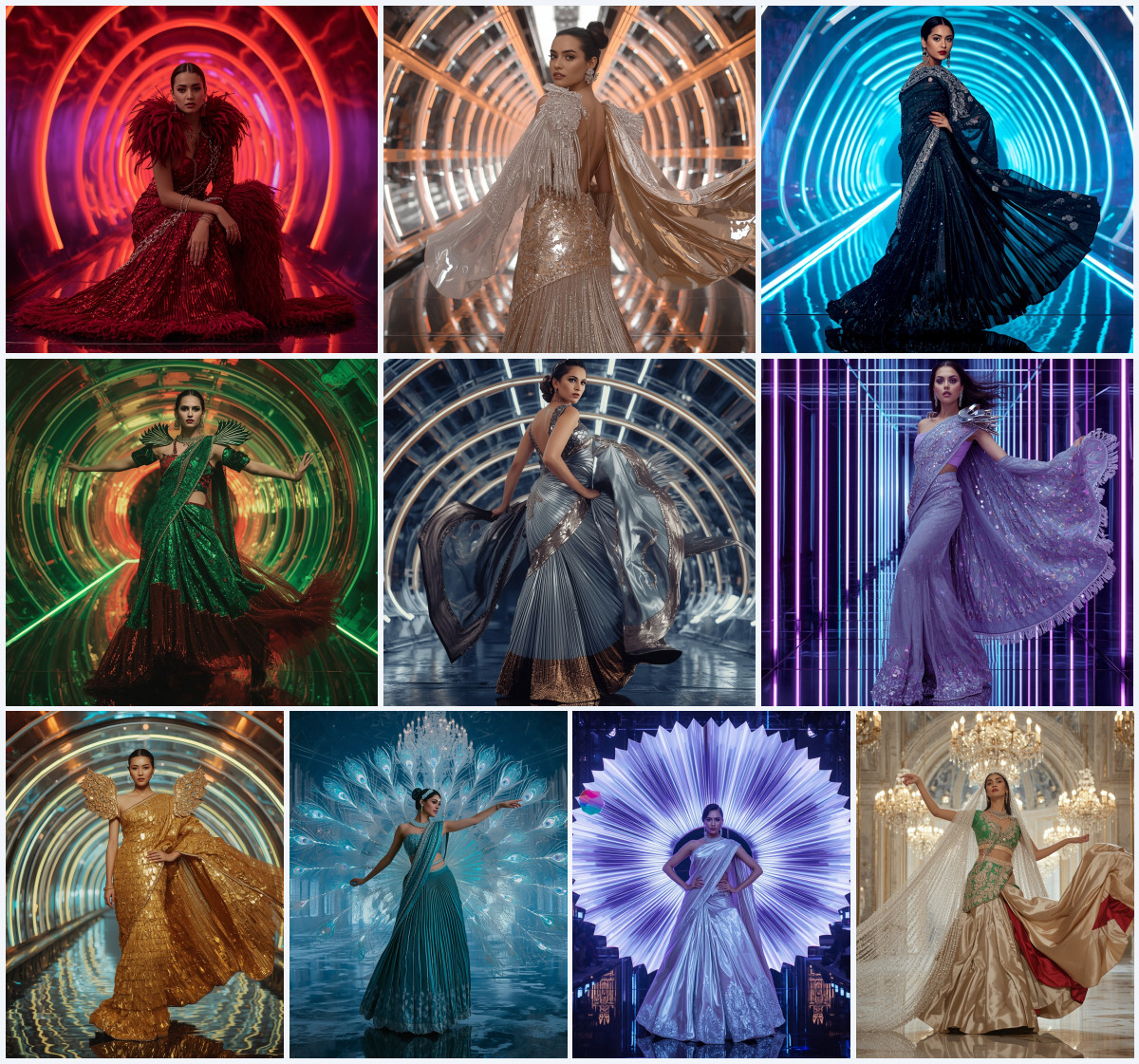 Exceptionally crafted Viral Prompt rendering striking vintage velvet devore burnout saree fashion visuals through Gemini - Main Thumbnail