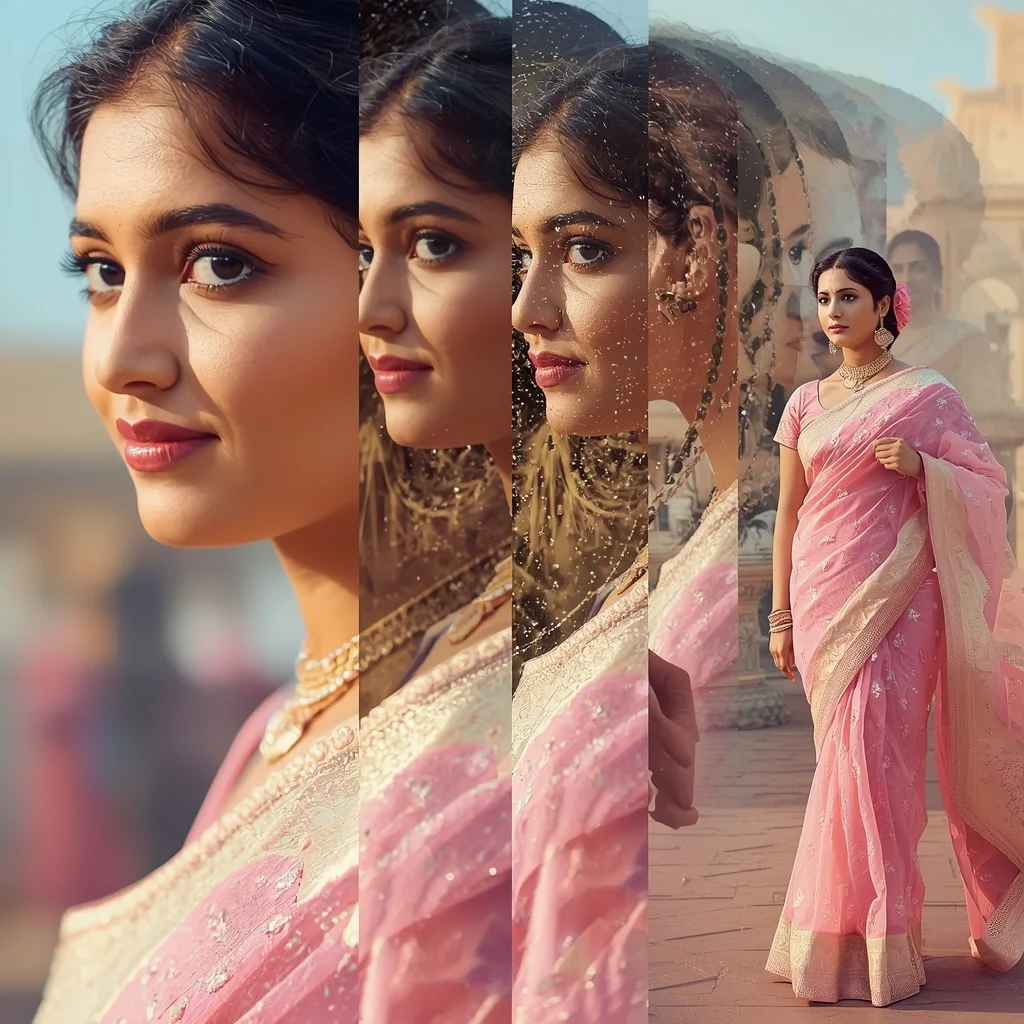 Festive Pastel Saree Absolute Infinite Loop Collage | Eternal Creation Luxury Prompt | Creative Ai Prompt