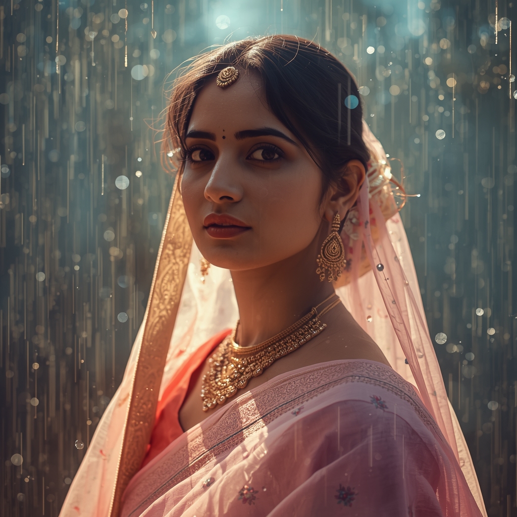 Festive Pastel Saree Poetic Double Exposure Dream Loop Collage | Artistic Reflection Prompt | Saree Reel Ai Prompt