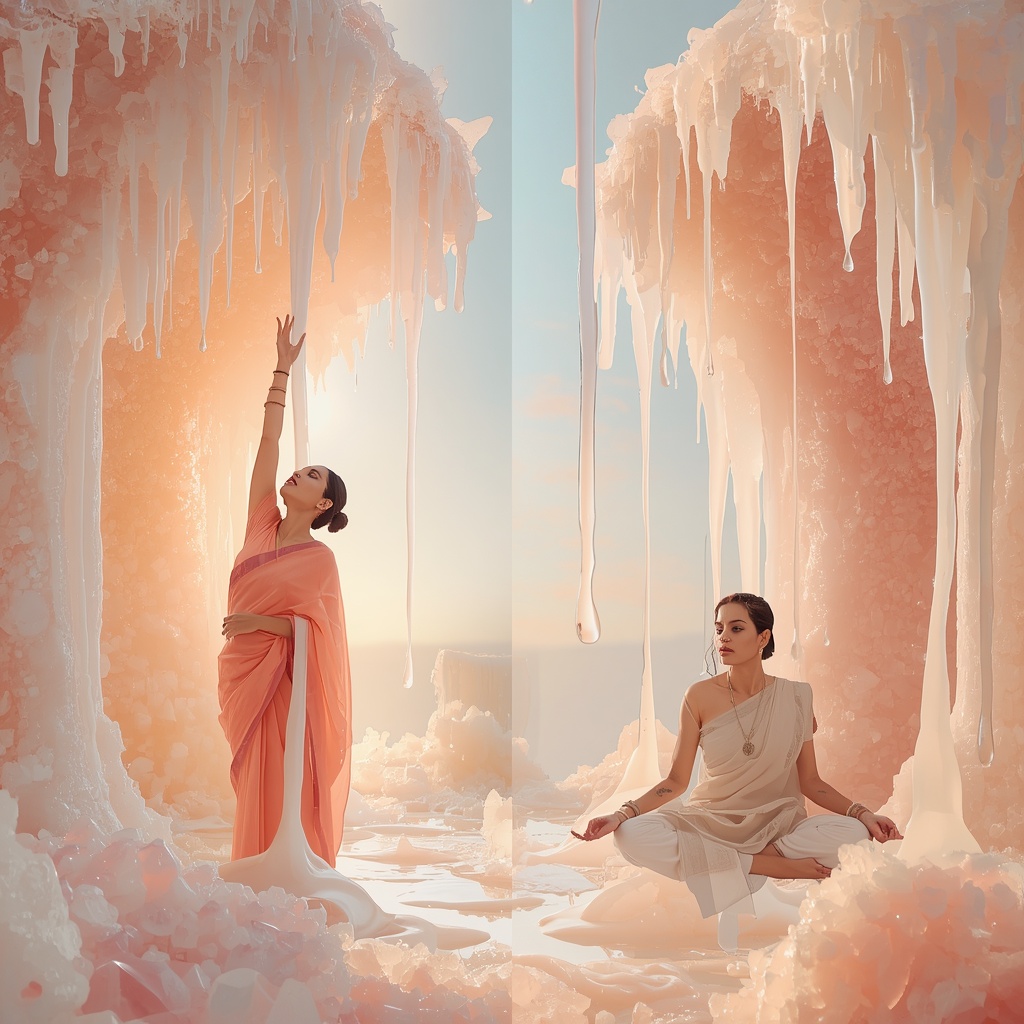Melted Pastel Quartz Geodes | Saree Prompt Copy Paste