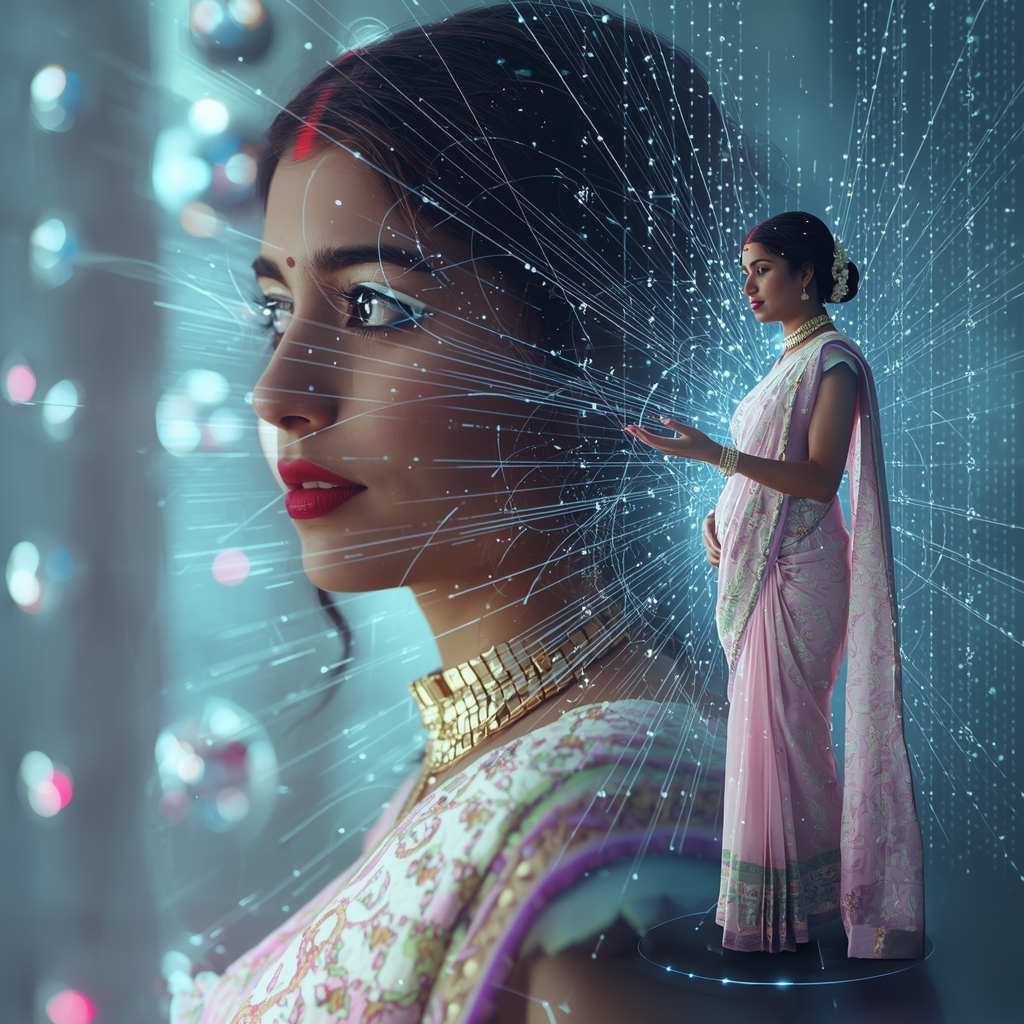 Pastel Saree Infinite Neural Pulse Wave Consciousness Matrix Cinematic Viral Prompt | Saree Selfie Ai Prompt