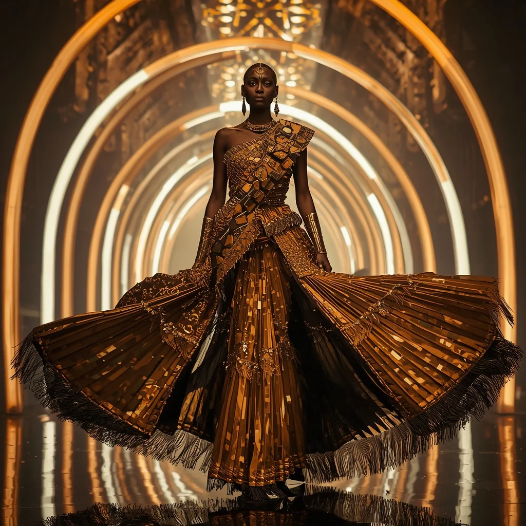 Solar Eclipse Crystal Saree with Infinity Arc Cathedral | Ai Selfie Prompt