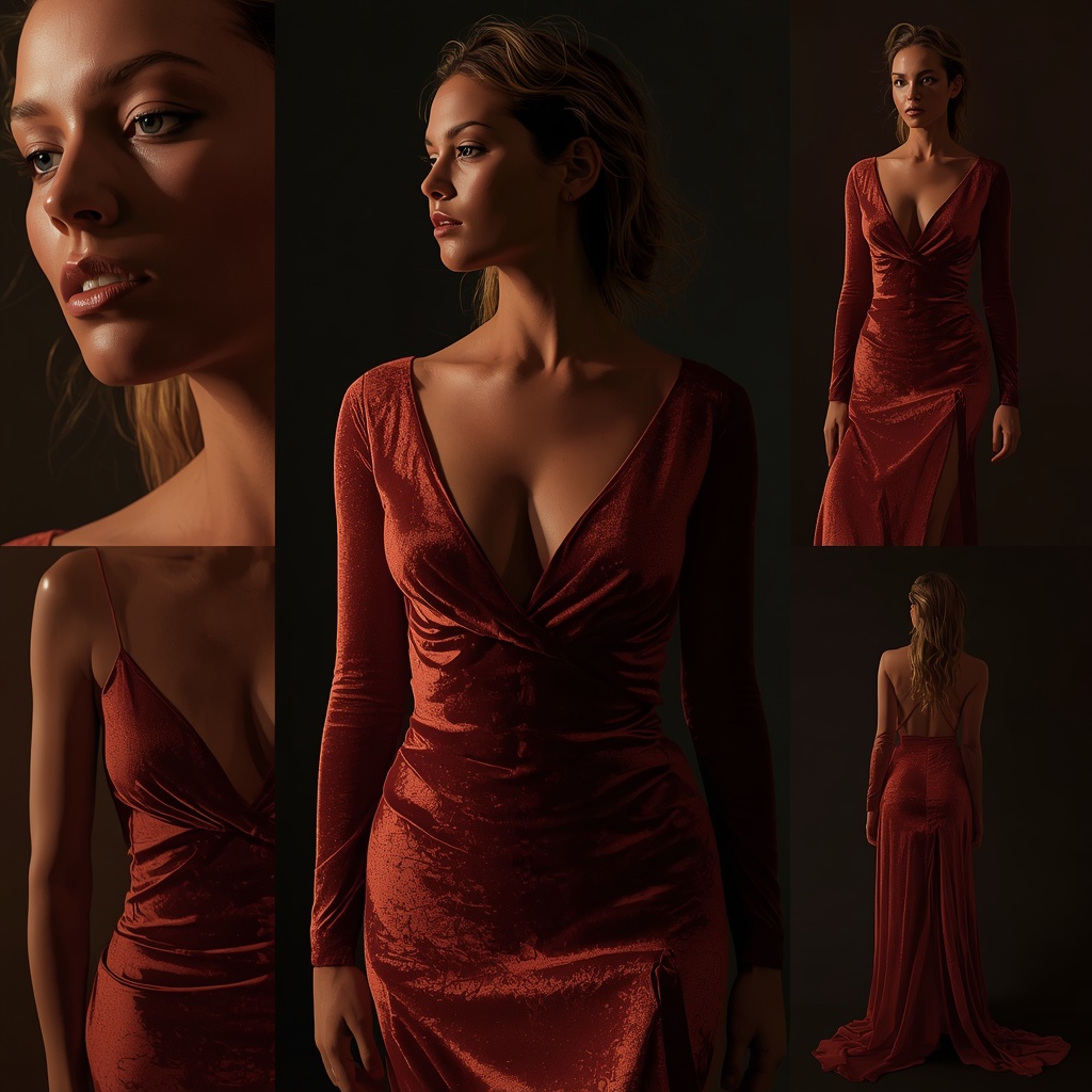Western Velvet Dress Glow Depth Collage Luxury Cinematic | Google Prompt